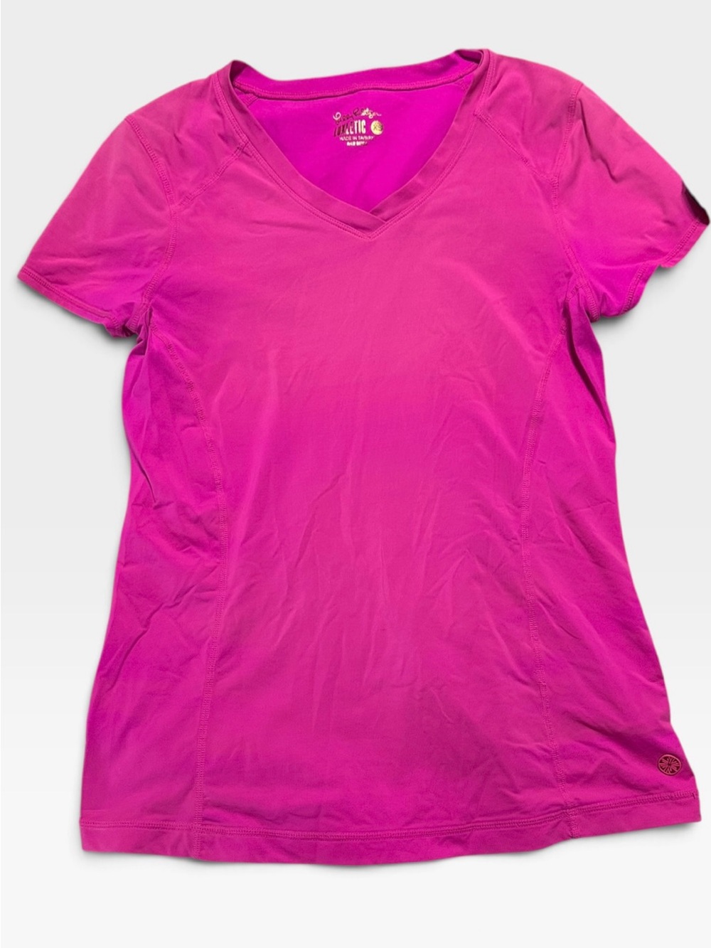 Lilly Pulitzer Luxetic Women's V-Neck Tee - Fuchsia Pink ombré XS